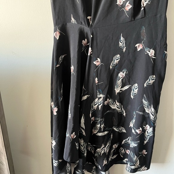 All Saints 100% SILK Black Floral Mini Vista Canna Dress - Size 2 - Picture 5 of 9